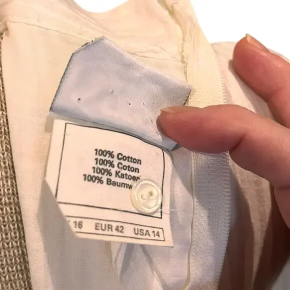 Vintage 1970s Laura Ashley White Womens Dress Edwardian Prairie Ruffled Size 14 - Picture 11 of 14